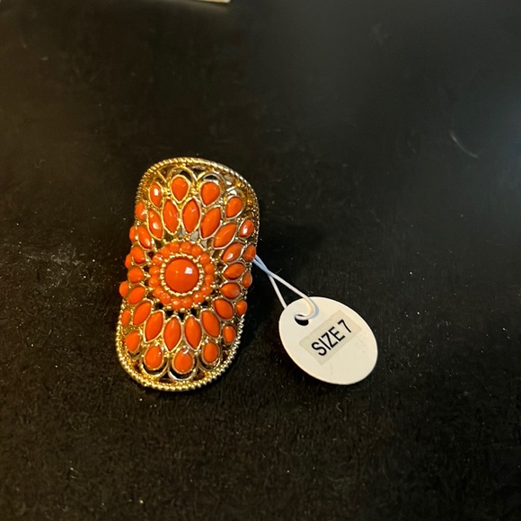 Lia Sophia Jewelry - Coral gold ring Lia sophia  Sz 7 NWT boho